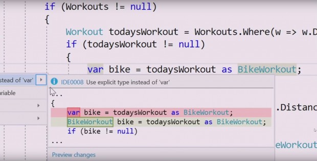 VS 2017 kann Code-Vorschläge gemäß Team-Standards machen. (Screenshot: Microsoft)